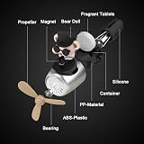 URAQT Bear Pilot Retro Air Freshener Vent Clip with 2 Fragrance Tablets Brown view 3