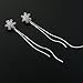 A&C Fashion Korean Version Chic Rhinestone Star and Tassel Ear Line for Women. Unique Handmade Earrings Jewelry for Girl. (Silver Color)
