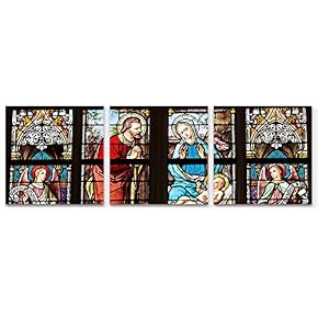 wall26 3 Panel Canvas Wall Art Stained Glass...