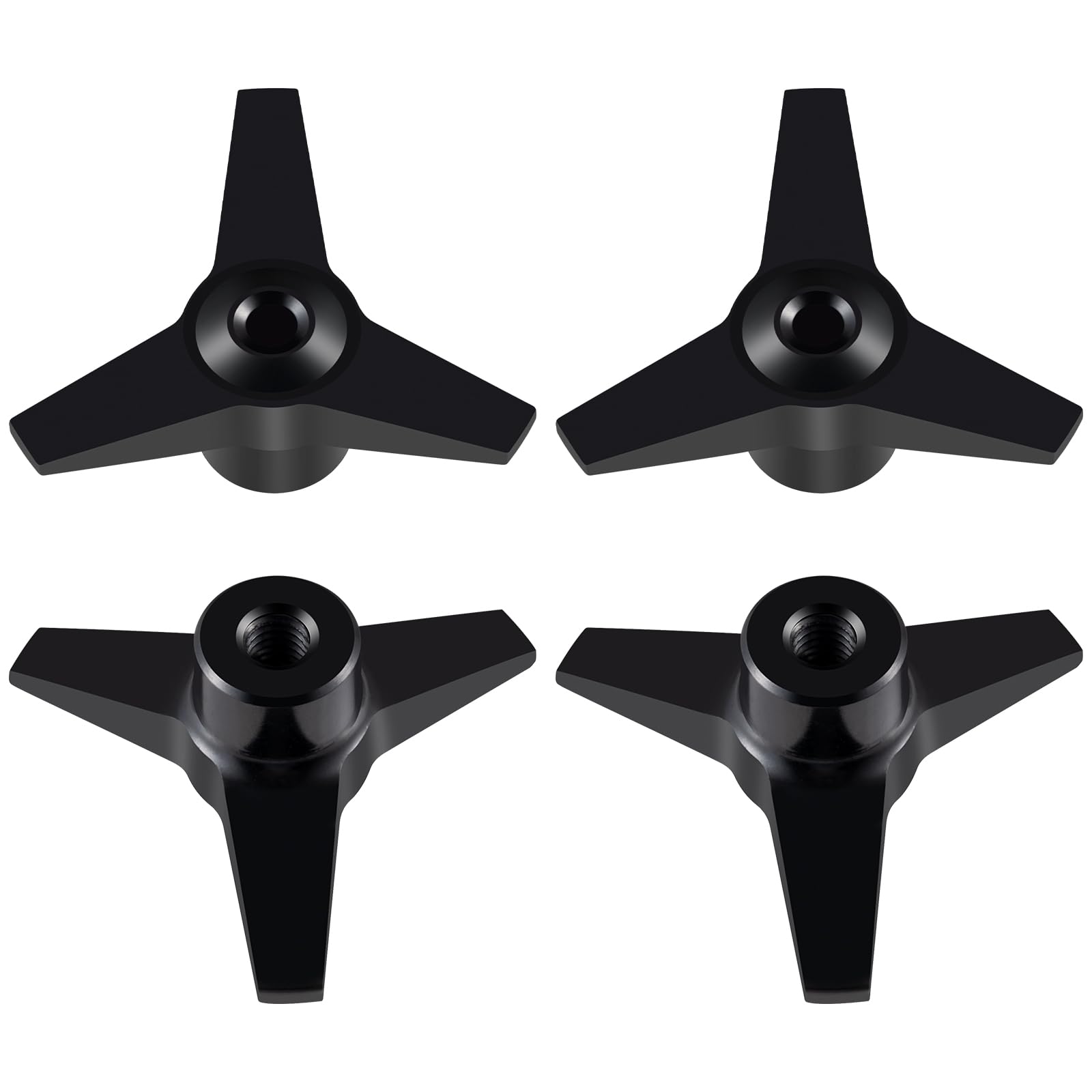 AXspeed Aluminium Wheel Center Nut Spinner 4pcs Wheel Center Cap for Tamiya 1/10 Super Clod Buster RC Truck(Black)