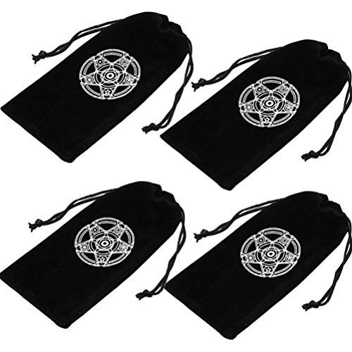 Eshylala 4 Pieces k Velvet Drawstring Bags Large Package Storage Bag Pouch Card Bag Jewelry Bag for Jewelry Makeup Toy (7.5x3.9inch)