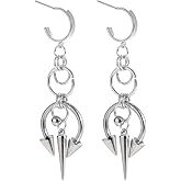 Gothic Spike Dangle Drop Earrings, Punk Spiked Design Women's Fashion Jewelry