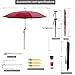 Beach Umbrella, Portable Outdoor Sun Umbrellas, 100% Antiultraviolet, 100% Waterproof, 360° Tilt,Red wine
