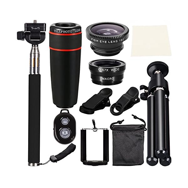 Kit Objectifs 3 En 1 Pour Smartphone - Grand Angle 120°, Fisheye 210°, Macro 25x - Compatible IPhone Samsung - 3