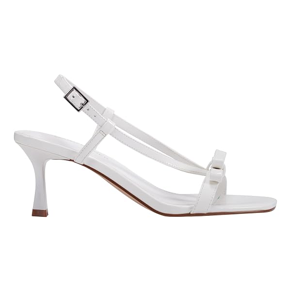 MARC FISHER WOMEN’S DANZY HEELED SANDAL, WHITE PATENT 141, 9.5
