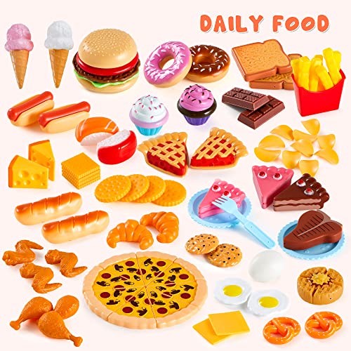JOYIN 200 Pieces Kids Play Food Deluxe Pretend Food Set Play, Toy Food