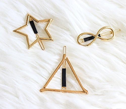 NEW Quality Geometric Minimalist Gold-Colored Hollow Metal Triangle Star Infinity Hair Clips Pins Accessories