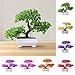 dezirZJjx Artificial Plants Welcoming Pine Bonsai Simulation Artificial Potted Plant Ornament Home Decor - Red