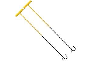 AUTOSwpozo 5th Wheel Pin Puller, 2 Pack 32" Solid Steel Chrome Plated 5th Wheel Puller Hook, Heavy Duty 5th Wheel Puller w/Hook (Yellow & Black)