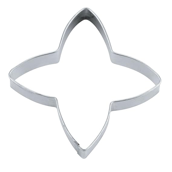 Haus 4-pointed Star/Zimt Star Cookie Cutter, silber,, edelstahl, silber, 5 cm