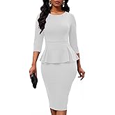 Women's Bodycon Pencil Dress Church Teacher Office Modest Business Wear to Work Sheath Suiting Dresses