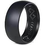 Rinfit Silicone Rings for Men 9mm Wide, 2mm Thick