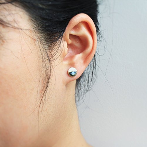 Half Glazed Porcelain Stud Earrings