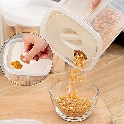 Amazon 保存容器 食品貯蔵タンク 保存容器 密閉米びつ 透明 4つ仕切り フードストッカー プラスチック製 Bpaフリー 抗菌 虫除け 蓋付き 穀物コンテナ 豆 ライス ドライフルーツ お菓子 小麦粉 冷蔵庫入れ 食品貯蔵容器 2ビン 1 8l Zl 保存容器 キャニスター