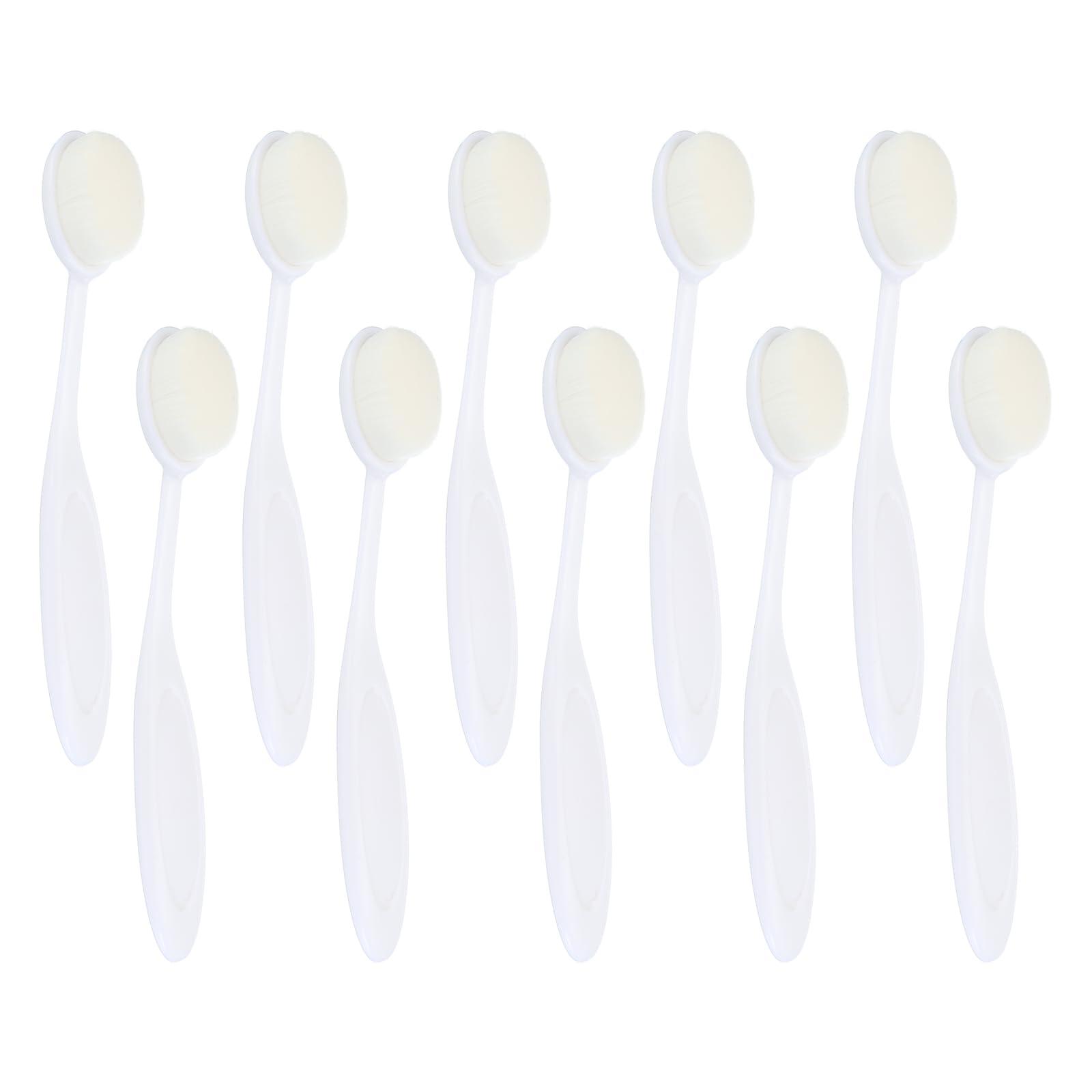 PATIKIL Blending Brushes for Crafts, 10 Pcs 4# Plastic Ink Blending Brushes Tool for Card Making Painting Card Making Stamping, White(White Hair)