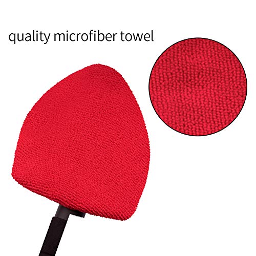 URlighting Windshield Cleaner Brush Tool - Extendable Handle Auto Car Window Glass Cleaning Wash Kit - 2 Packs Washable and Reusable Pads