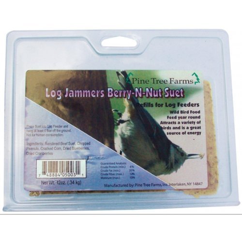 Pine Tree Farms 5003 Log Jammers Berry N Nut Suet Plug Suet 9.4oz. (0.27 kg.)