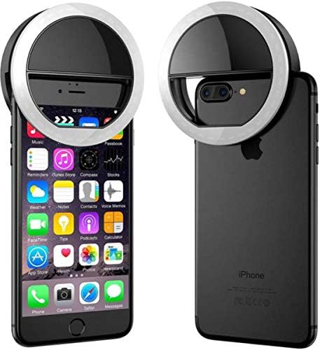 EVAAN Selfie Phone Camera Ring Light with [Rechargeable] 36 LED Light, 3-Level Adjustable Brightness On-Video Lights Clips On Night Makeup Light Compatible for iPhone Sumsung Photography (White)