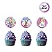 24 Jojo Cupcake Toppers Birthday Party Cake Decorations - Unicorn, Bow, Dog, Rainbow - Toppers