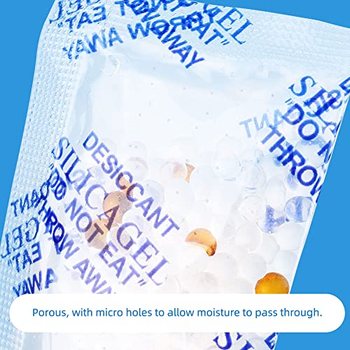 LotFancy 10 Gram 40 Packs Indicating Silica Gel Packets, Food Safe Desiccant Packs, Moisture Absorber Dehumidifier, Orange to Dark Green