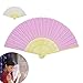 10pcs Multicolor Silk Folding Fan Bamboo Handheld Fans Silk Folded Fans for Home Decoration and Wedding, Party