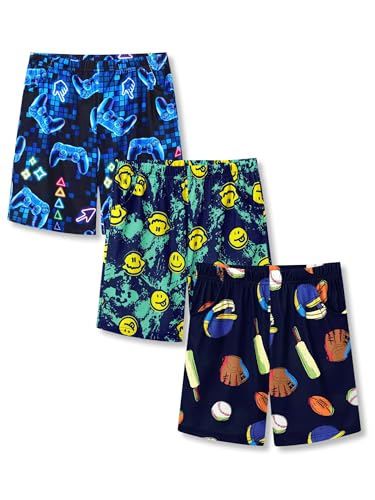 Topgal Boys 3-Pack Shorts, Gamepad, Smiling Face & Baseball, Size 12 at Amazon