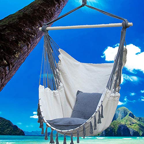 Nifera Hanging Rope Hammock Chair Swing Seat Hammock Net Chair Porch Chair for Yard, Bedroom, Patio, Porch, Indoor, Outdoor