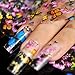 Nail Art Transfer Foil Stickers Decorations Decals Plastic Nail Tools Colorful Flying Butterflies Begonia Flowers Design NO GLUE 653