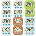 Kitchen Timer 12 Pack Small Digital Electronic Loud Alarm, Magnetic Backing, ON/OFF Switch, Minute Second Countdown, White, Green, Blue and Orange (12 pack)