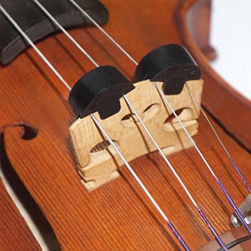 image for Honbay 2pcs Black Rubber Round Violin Viola Mute