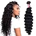 Odir Deep Wave Human Hair Bundles 1 Bundle 28 inch 9A Unprocessed Brazilian Deep Curly Virgin Human Hair Weave Bundles Natural Color