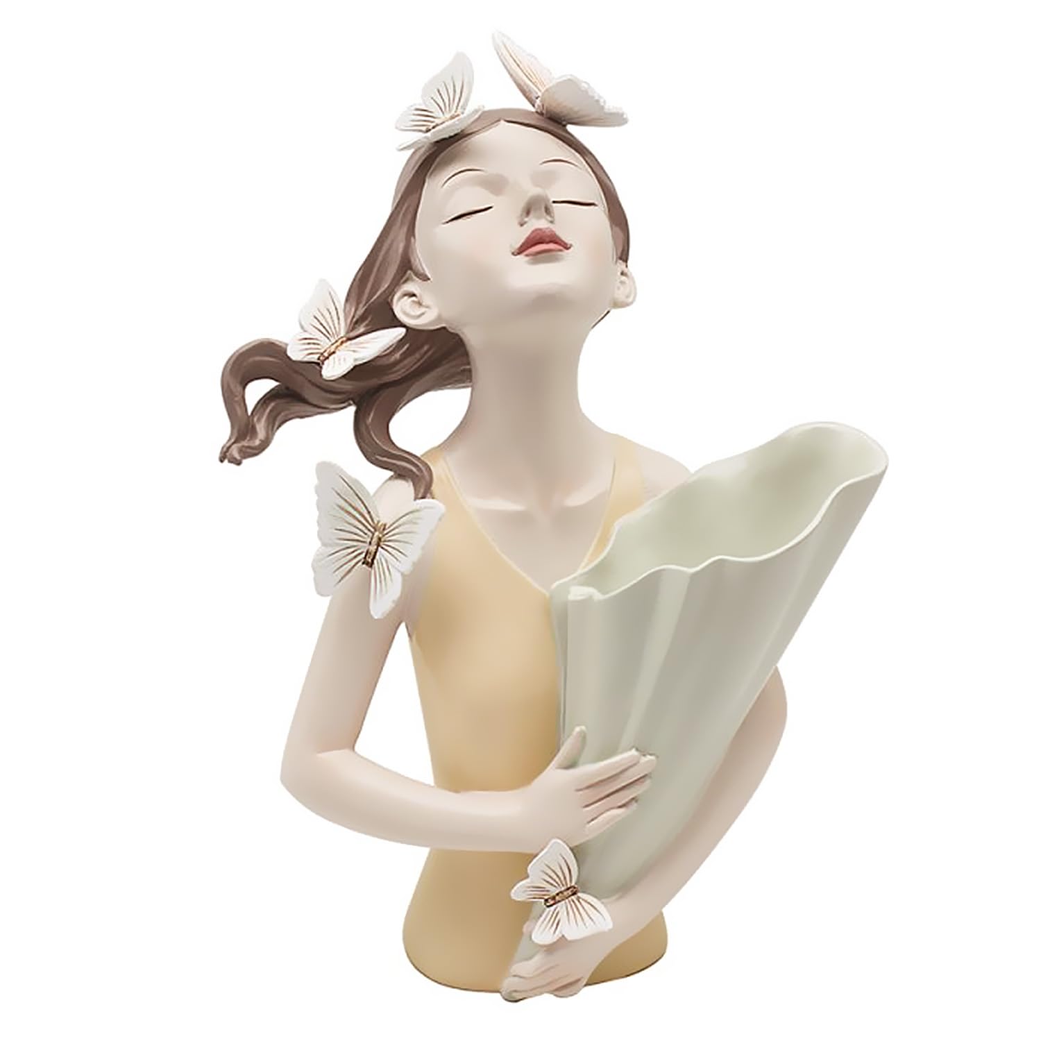 Lesser & Pavey Papillon Chic Vase Peach 32cm Girl Figurine For Home & Office | Home Décor Ornament Gift For Women | Living Room Elegant Fairy Girl Statue | Lovely Indoor Figurine Ornament — image 1