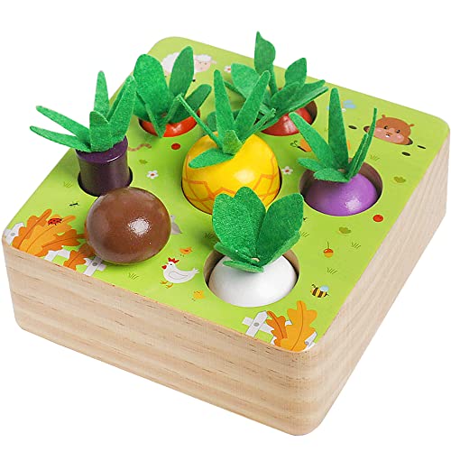 Montessori Wooden Toys for 1 2 3 Years Old Boys Girls, Vegetable Fruit ...