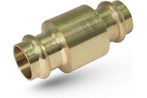 Midline Valve 372S256 Inline Spring Loaded Check Valve, Backflow Prevention Lead-Free, 3/4 in. Press Connections, Cast Brass
