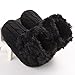 Annnowl Baby Girls Knit Soft Fur Winter Warm Snow Boots Crib Shoes 0-18 Months (0-6 Months, Black)