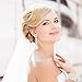 Gejoy 4 Pack Rhinestone Alloy Flower Hair Side Combs Wedding Bridal Jewelry Hair Clips for Women, Rose Gold