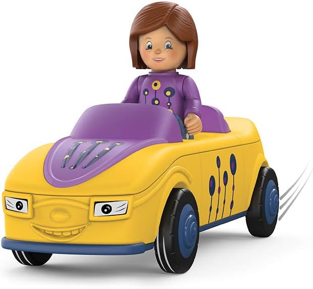 Toddys by siku 0104, Zoe Zoomy, 3-piece vehicle, Interconnectable, Includes movable toy figure, High-quality friction motor