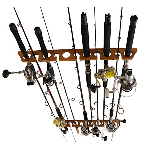 Rush Creek Creations 11 Fishing Rod Storage Rack for Wall/Garage