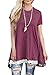 FERYSHE Womens Lace Short Sleeve A-Line Tunics Blouse Shirt Tops