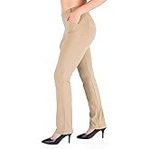 Yogipace,Belt Loops,Women's Petite/Regular/Tall Straight Leg Yoga Dress Pants