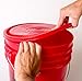 Hudson Exchange Reusable Easy Peel Lid for 3.5, 5, 6, and 7 gal Buckets, HPDE (Red, 1 Pack)