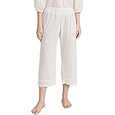 THE GREAT. Women's The Eyelet Easy Sleep Pants, True White, XS