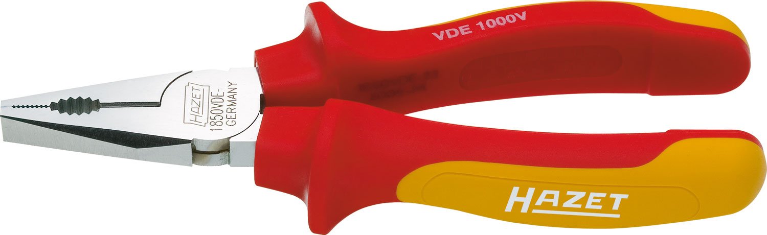 HAZET 1850VDE-44 200 mm VDE Combination Pliers with Protective Insulation - Multi-Colour