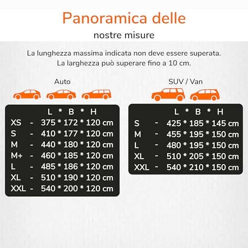 Upgrade4cars Outdoor Car Cover 2026 Version Waterproof | Complete Cover for All Seasons | Universal Car Cover Sedan – XS (375 x 172 x 120 cm)