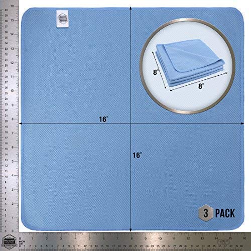 Pro Chef Kitchen Tools Microfiber Cleaning Cloth - Household Wipes And Cloths - Polish Clean Stainless Steel Sinks - Streak Free Window Glass And Bathroom Mirrors - Shine Sinks - Wet Dry Towel Set 3
