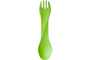 humangear GoBites Uno | Travel & Camping Utensils | Portable & Convertible Dining Ware | Multi-Functional Spork, Light Green
