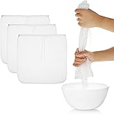 Gjinxi Nut Milk Bag 3 Packs Resuable Cheese Cloth Bag for Straining Tea Yougurt Juice Strainers Fine Strainer, Unbleached Str