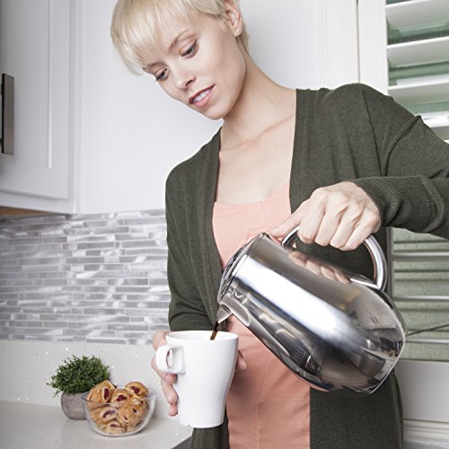 French Press Double-Wall Stainless Steel Mirror Finish (Euro) Coffee/Tea Maker: Double-Screen System 100% No Coffee Grounds Guarantee, 18/10 Stainless Steel, Rust-Free, Dishwasher Safe, 2 Bonus Screen - Thumbnail 4
