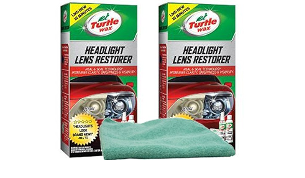 Amazon Com Turtle Wax Headlight Lens Restorer Bundle With Microfiber Cloth 3 Items Automotive