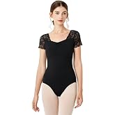 Lanbodance Women's Short Sleeve Leotards for Ballet Dance Adult Ballerina Dance Costume
